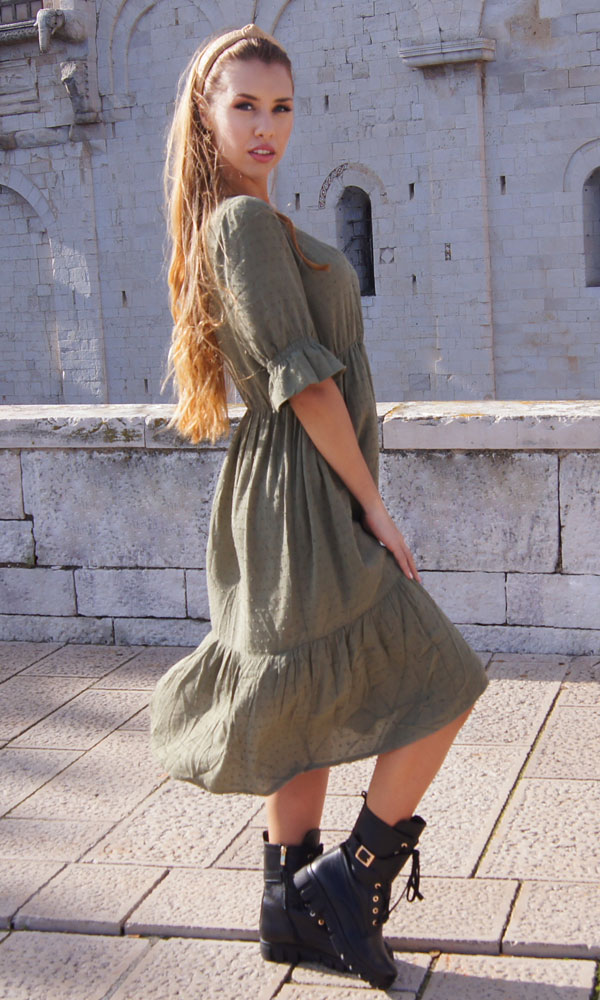 Amaretto olive dress